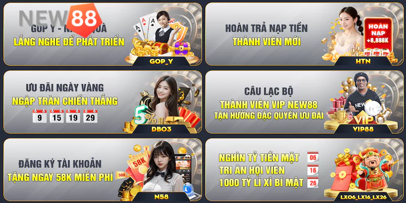 Khuyến mãi Điểm danh các chương trình khuyến mãi New88 hot nhất