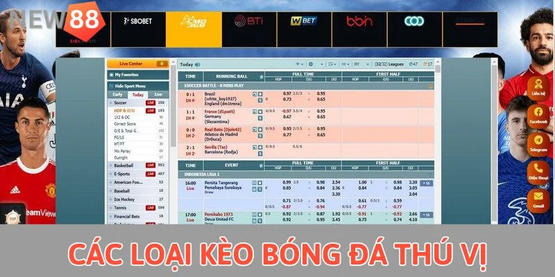 Kèo Thơm Hôm Nay New88 - Thông Tin Cá Cược Hấp Dẫn 2025 Các loại kèo bóng đá thú vị